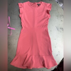 Express rose flutter sleeve mini dress